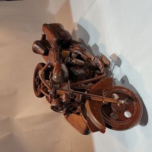 Wooden Harley Davidson Motorcycle with Sidecar